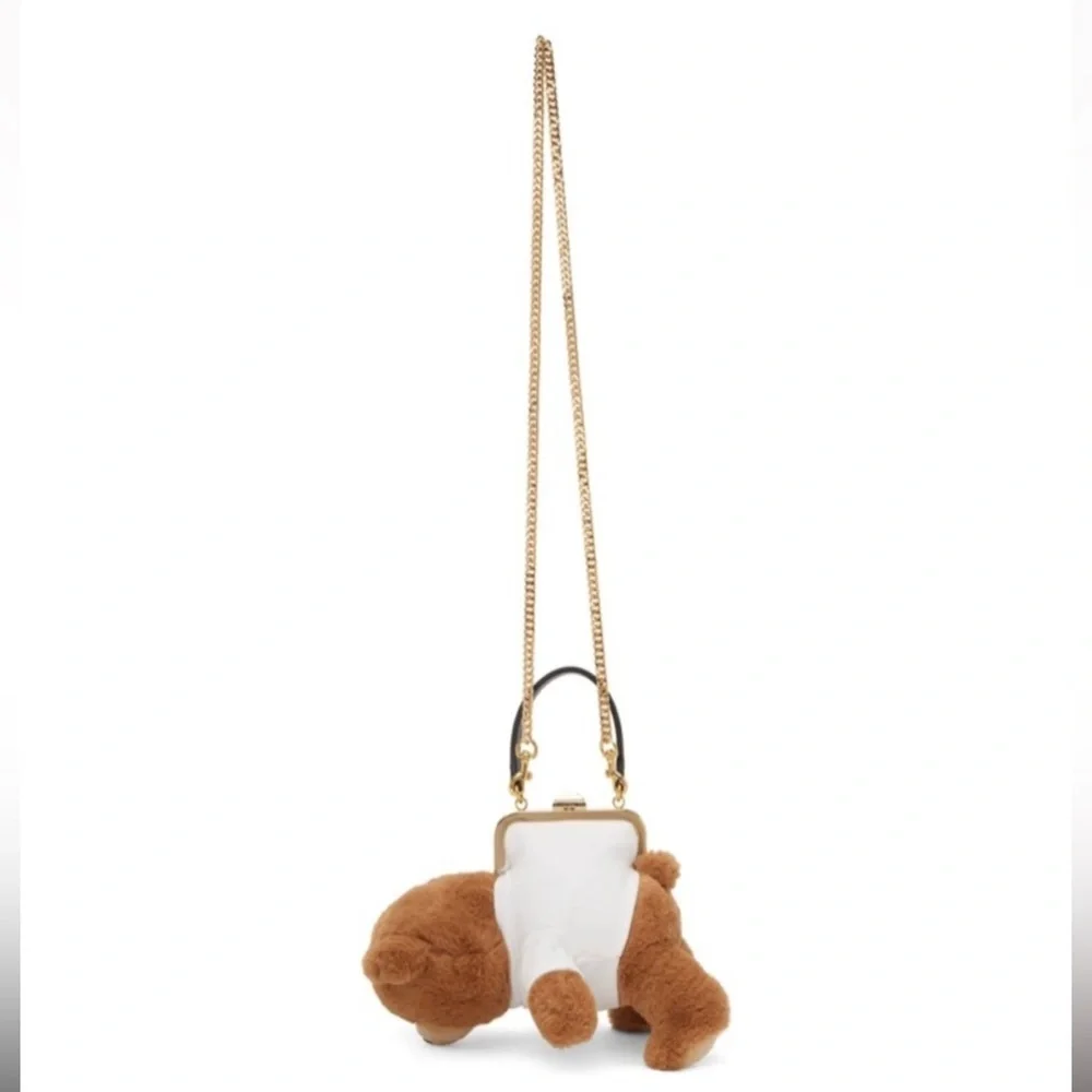 Moschino Teddy Bear Plush Crossbody Bag Coin Purse Clutch NWT Rare OS